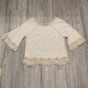 SpiaggiaDolce Lace Boho Chic Crochet Blouse (Size: Medium)